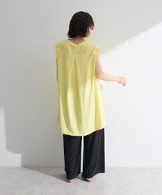 Green Parks 配色ステッチノースリーブチュニック