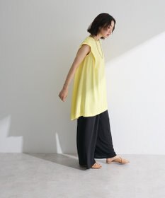 Green Parks 配色ステッチノースリーブチュニック