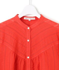 23区 L 【洗える】カラミ ストライプ  切り替え ブラウス