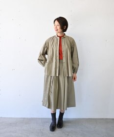 muuc 〈オーガニックコットン〉〈通年着られる〉フラワーノット刺繍 ウエスト後ろゴムあり 裏地あり ギャザースカート