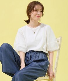 ANY チュールコンビパフスリーブプルオーバー