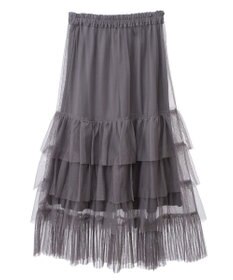 Green Parks ２ｗａｙチュールティアードフリルスカート（ペチ付き）