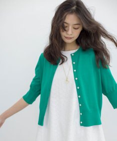 組曲 L ドライタッチ 5分袖カーディガン