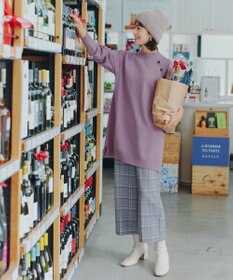 Tiaclasse 【安田美沙子さん着用・洗える】起毛チェック柄ワイドパンツ