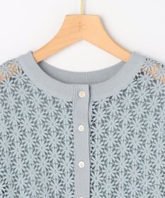 組曲 【先行予約・前後着用可】コットンフラワーレーシー カーディガン