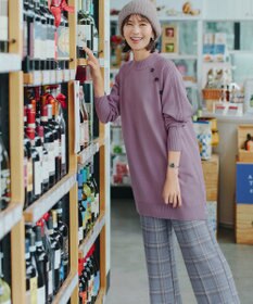 Tiaclasse 【安田美沙子さん着用・洗える】起毛チェック柄ワイドパンツ