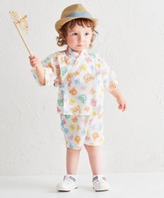 MIKI HOUSE HOT BISCUITS 【80-120cm】総柄 甚平スーツ