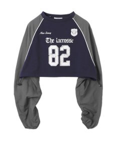 WEGO ナイロンスリーブナンバリングスウェット