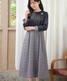 Tiaclasse 【洗える】チェックドッキングワンピース