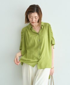 YECCA VECCA 【ドライタッチ】シアーバックギャザーシャツ