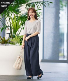 Tiaclasse L 【洗える】シアースリーブニットトップス