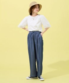 ANY チュールコンビパフスリーブプルオーバー