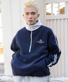 WEGO フリース ワンポイントハーフZIPプルオーバー