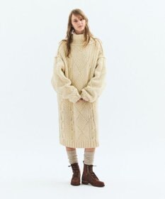 LENO ARAN ONEPIECE　アラン柄ニットワンピース