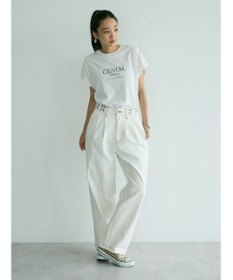 CRAFT STANDARD BOUTIQUE 【ユニセックス】ホワイトデニム2タックワイドテーパードパンツ