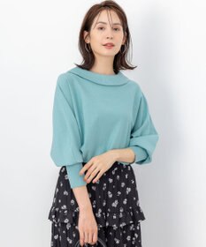 組曲 【加藤ローサさん着用 / 前後着用可】スムースストレッチロールネック ニット スモーキーグリーン系