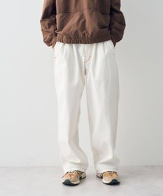 CRAFT STANDARD BOUTIQUE 【ユニセックス】ホワイトデニム2タックワイドテーパードパンツ