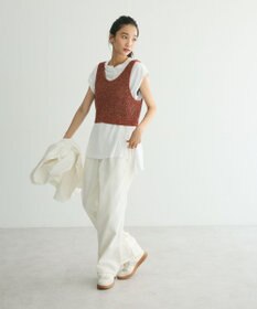 CRAFT STANDARD BOUTIQUE 【ユニセックス】ホワイトデニム2タックワイドテーパードパンツ
