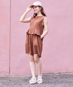 Feroux 【接触冷感・UVカット・吸水速乾】ラッシュガードペプラム オールインワン