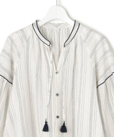 23区 L 【SLOW/一部店舗限定】ストライプエンブロイダリー ブラウス