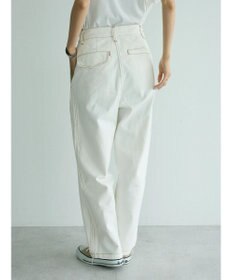 CRAFT STANDARD BOUTIQUE 【ユニセックス】ホワイトデニム2タックワイドテーパードパンツ