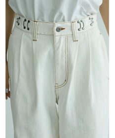 CRAFT STANDARD BOUTIQUE 【ユニセックス】ホワイトデニム2タックワイドテーパードパンツ