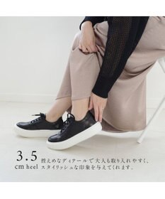 Pointer 日本製 本革軽量 大人厚底スニーカー