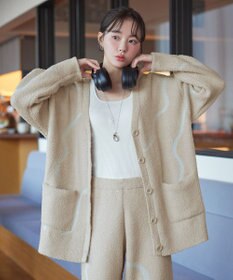 Tiaclasse ふわもちニュアンス配色ニットカーディガン