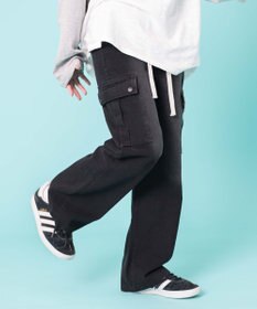 WEGO 【ウエストゴム】ドローコードウオッシュドカーゴデニム