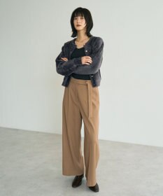 YECCA VECCA 金釦アクセントベルトワイドパンツ