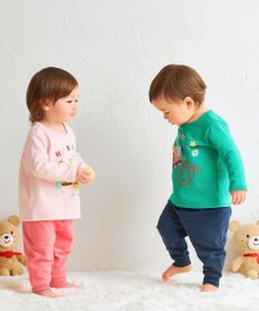 MIKI HOUSE HOT BISCUITS 【80-120cm】ミニ裏毛パイル素材 ジェットコースター柄 ルームウェアセット