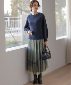 組曲 L へアリーヤーンボートネック ニット