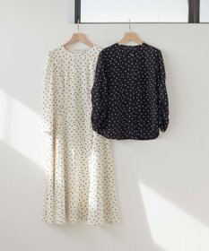 組曲 ドットジョーゼットプリント ブラウス