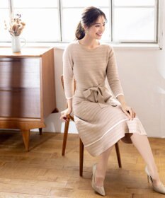 Tiaclasse L 【洗える】リップル編みニットワンピース