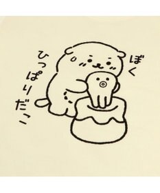 Mother garden 【ネット店限定】しろたん Tシャツ 半袖 《ぼくひっぱりだこ柄》 オフホワイト色　S/M/L/XL