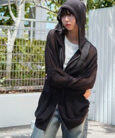 WEGO 【ユニセックス着用ITEM】メッシュニットZIPパーカー