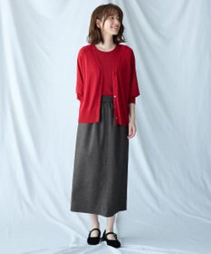 ANY 【2SET】ニットツインセット（半袖ニット＋Vネックカーデ）