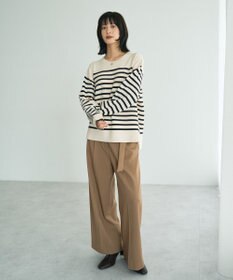 YECCA VECCA 金釦アクセントベルトワイドパンツ