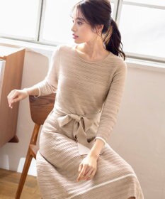 Tiaclasse L 【洗える】リップル編みニットワンピース