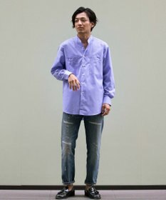 KASHIYAMA GIZA 100/2 バンドカラーシャツ