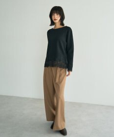 YECCA VECCA 金釦アクセントベルトワイドパンツ