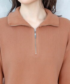 Tiaclasse 【洗える】ハーフジップニットチュニック