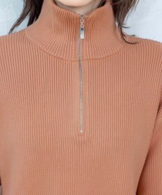 Tiaclasse 【洗える】ハーフジップニットチュニック