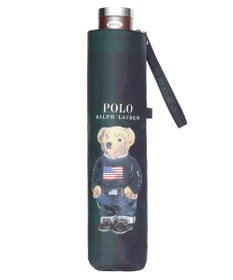 MOONBAT 【軽量】POLO RALPH LAUREN 晴雨兼用日傘 折りたたみ傘 チェック／遮光 遮熱 UV 簡単開閉