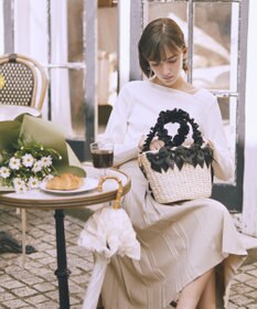 Maison de FLEUR 【2Way】フリルハンドルメイズリボン2Wayカゴバッグ