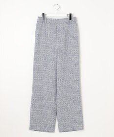 自由区 【セットアップ対応・洗える】ライトミックスツイードワイドストレート パンツ