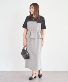 Green Parks 異素材ドッキングワンピース