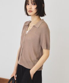 AMERICAN HOLIC 襟付きスキッパー半袖ニットポロ