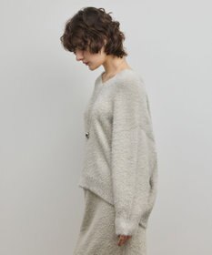 GRACE CONTINENTAL ラメフェザーニットトップ