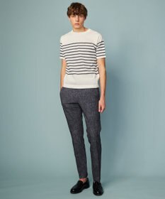 JOSEPH ABBOUD 【清涼感/ストレッチ/洗える】クールスキン ボーダーT ニット